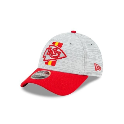 Red Kansas City Chiefs Hat - New Era NFL Official NFL Training Stretch Snap 9FORTY Adjustable Caps USA8673459